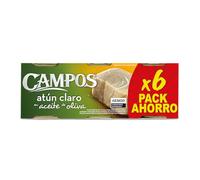 Campos - Atún claro en aceite de oliva| Pack 6x65g (Atún de pesca responsable)