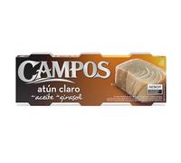 Campos - Atún claro en aceite girasol | Pack 3x65g Atún de pesca responsable