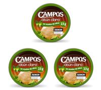 Campos, Conserva de atún claro de pesca responsable, en aceite de oliva - 160 gr. (Paquete de 3)