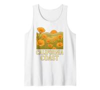 Campos de la Costa de California de Amapolas Naranjas Flores Cali Camiseta sin Mangas