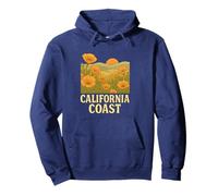 Campos de la Costa de California de Amapolas Naranjas Flores Cali Sudadera con Capucha