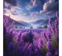 Campos de Lavanda púrpura Puzzle de 500 Piezas,45x45 cm Rompecabezas DIY,Entretenimiento Creativo,Rompecabezas para Adultos,Juego de Habilidad para Toda la Familia