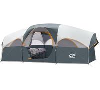 CAMPROS CP Tienda de Campaña 6-8 Personas, Tienda Familiar Grande 427 x 274 x 183 cm, 2 Habitaciones con Separador, Altura Cómoda, Montaje Rápido en 5 Minutos, Ventilada, Camping Familiar