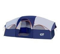 CAMPROS CP Tienda de campaña para 8 Personas, Tienda de campaña Familiar Impermeable y Resistente al Viento, 5 Ventanas de Malla Grandes, Doble Capa, Cortina Dividida para habitación separada,