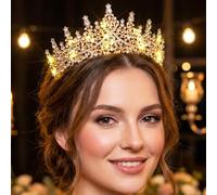 Campsis Corona de diamantes de imitación iluminada, diadema de cristal LED, accesorios para el cabello para novia, boda, para mujer