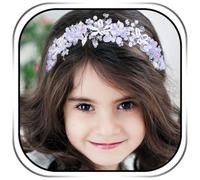 Campsis Diadema de perlas de cristal plateado, accesorio para el cabello para boda, cumpleaños, graduación, fotografía de primera comunión