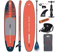 CampSup Aqua Marina Atlas 30 cm + asiento de kayak - Tabla de SUP inflable multiusos para principiantes - Kit completo de tabla de stand up paddle - Edición limitada roja