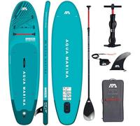 CampSup Aqua Marina Breeze 9'10" - Tabla de surf hinchable todoterreno para principiantes, juego completo - edición limitada azul
