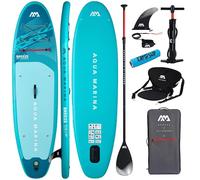 CampSup Aqua Marina Breeze Silver Tree 9'10" + asiento para kayak, tabla de surf hinchable todoterreno para principiantes, juego completo de tabla de surf de remo, edición limitada, color azul