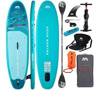 CampSup Aqua Marina Breeze Silver Tree Combo Plus 9'10" - Tabla de surf inflable para principiantes - Juego completo - Edición limitada Azul