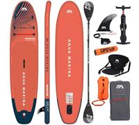CampSup Aqua Marina Monster 12'0" Combo Plus - Tabla de surf hinchable todoterreno para principiantes, juego completo de tabla de surf de remo, edición limitada, color rojo