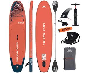 CampSup Aqua Marina Monster 12'0" Combo, tabla de surf hinchable todoterreno para principiantes, juego completo de tabla de surf de remo, edición limitada, color rojo