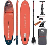 CampSup Aqua Marina Monster 12'0" - Tabla de surf hinchable todoterreno para principiantes, juego completo - edición limitada roja