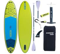 Campsup SUP Gladiator One 10.8 Lime + Floater + Minicombo | Tabla de surf hinchable de pie | 325 x 86 x 15 cm | Tabla de surf para principiantes y avanzados con accesorios | Capacidad de carga de
