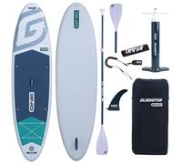 Campsup SUP Gladiator One 10.8 White + Floater + Minicombo | Tabla de surf hinchable de pie | 325 x 86 x 15 cm | Tabla de surf para principiantes y avanzados con accesorios | Capacidad de carga de