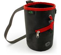 CampTeck Bolsa de Tiza con Cordón Ajustable Bolsa de Magnesio para Escalada, Bouldering, Gimnasia, Levantamiento de Pesas y Mucho más - Negro