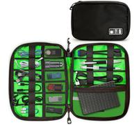 CampTeck U6748 Bolsa Organizador Cables Estuche de Viaje para Accesorios Electrónicos para Cargadores, Tarjetas de Memoria, Banco de Alimentación, Hard Drive Externo, Cables USB, etc. - Negro