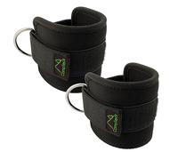 CampTeck U6831 Tobillera Fitness Muñequera Deportiva Neoprene Ajustable Ankle Straps Wrist Wraps Gym Anillo para Máquina de Cable Entrenamiento Gimnasio Piernas Glúteos y Abdominales - Negro, 1 Par