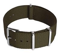 CampTeck U6950 - Correa Reloj (24|22|20|18mm) Strap Reloj Correa con Hebilla de Acero Inoxidable para Relojes con Barra de Resorte - Verde Oliva - 20mm