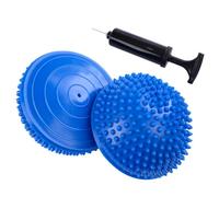 CampTeck U7248 Cojin Equilibrio Fitness Media Bola Erizo, Media Pelotas de Masaje con Bomba Manual - Paquete de 2 - Azul