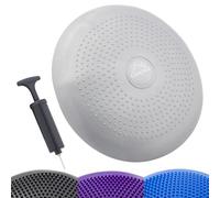 CampTeck U7293 Cojin Equilibrio Disco Vestibular Inflable 32cm con Bomba de Mano para el Entrenamiento del Balance, Agilidad, Gimnasio, Yoga, Sentada Cómoda - Gris