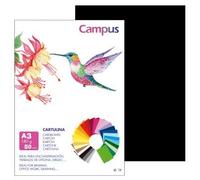 Campus Cartulina A3 180 gr/m² Manualidades, Negro, Paquete de 50