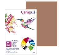 Campus - Cartulinas A4, 100 Unidades, 180g/m² de 210 x 297 mm, Ideal para encuadernación, trabajos de oficina, dibujo, manualidades. Cartulinas aptas para uso escolar (Marrón)