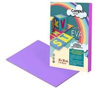 Campus College - Goma EVA 20x30cm, 10 Unidades color Morado, Cartulinas de Foam para Manualidades, Decorar, DYI, proyectos Escolares, para niños y adultos (10 Morados)