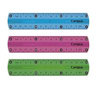 Campus College - Regla Flexible de plástico Biselada - 15 cm longitud - para la Escuela, Oficina, perfecta para Niños y Adultos, Pack de 36 unidades