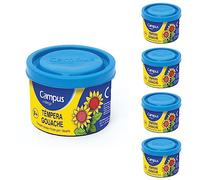 Campus College - Témpera Líquida 40ml de Color Azul Cyan para Manualidades y Murales, Pintura Gouache al Agua Lavable Apta para Cualquier Superficie (5 botes - Azul Cyan)
