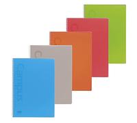Campus - Cuadernos A4 Cuadrícula 4mm, Tapa Polipropileno, 80 hojas, Pack de 5 blocs perfectos para uso escolar, oficina y hogar, Colores Surtidos (5 unidades)