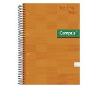 Campus - Cuadernos A4 Cuadrícula 5mm, Tapa Extradura, 80 hojas, Pack de 5 blocs color Naranja perfectos para uso escolar, oficina y hogar, Colores Surtidos (5 Naranjas)