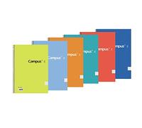 Campus - Cuadernos A5 Liso, Tapa Básica, 80 hojas, Pack de 6 blocs perfectos para uso escolar, oficina y hogar, Colores Surtidos (6 unidades)