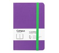 Campus - Libreta A6, Bullet Journal con Hojas Lisas, Cuaderno Cosido de Tapa Dura con 96 Hojas de 75g, Cierre Elástico, Bolsillo y Marcapáginas. (A6, Lisa, Violeta)