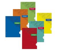 Campus - Libretas A5+ Cuadrícula Doble Raya 3,5 mm, Tapa Básica, 48 hojas, Pack de 6 blocs perfectos para uso escolar, aprender a escribir y hogar, Colores Surtidos (6 unidades)