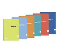 Campus - Pack de 6 libretas, Cuadernos PEQUEÑO A5 :Cuadro, doble rayas y una raya. Tapa Básica blanda , 80 hojas, perfectos para uso escolar, oficina y hogar, Colores Surtidos