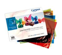 Campus University 630095 - Bloc de 10 hojas de papel celofán, 5 colores, 24 x 32 cm