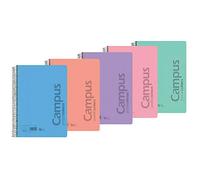 Campus University PACK DE 5 BLOC A4 TAPA POLIPROPILENO COLORES PASTEL - 80 H 90GR CN4MM