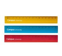 Campus University - Regla de Aluminio de Colores Biselada - 15 cm longitud - para la Escuela, Oficina, perfecta para Niños y Adultos, Pack de 24 unidades