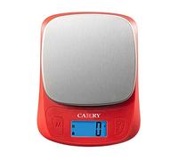 CAMRY Báscula de cocina digital Báscula de alimentos de tamaño pequeño 15KGS/11lb, pantalla LCD, lb:oz/g fl oz/ml(rojo)