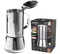 CAMRY - Cafetera clásica de acero inoxidable de 500 ml - Cafetera moka apta para inducción para todo tipo de placas - Prepara 10 tazas de café expreso - Mango con aislamiento térmico - Para camping