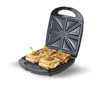 Camry cr 3023 sandwichera, 4 sandwiches xxl, placas antiadherentes, tostado perecto, acero inoxidable, 1500, plata