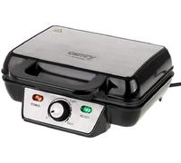 Camry CR 3046 Gofrera Profesional para 2 Gofres Belgas Gruesos, Placas Antiadherentes, Regulador de Temperatura, Waffle Maker Negro/Acero Inoxidable, 1600W