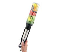 CAMRY CR 4615 - Batidora de mano con cierre de 500 ml, sin BPA, 700 W, batidora silenciosa para batidos, sopa, botón turbo, cuchillas de acero inoxidable, color plateado y negro
