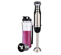 CAMRY CR 4615 - Batidora de mano con cierre de 500 ml, sin BPA, 700 W, batidora silenciosa para batidos, sopa, botón turbo, cuchillas de acero inoxidable, color plateado y negro