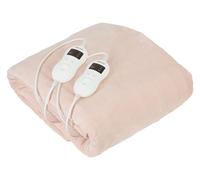 Camry CR 7424 Calienta Camas Eléctrico Doble 150 x 160 cm 8 Niveles Temperatura, Temporizador, Lavable, Forro Polar Beige, 120W