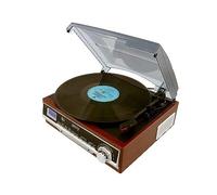 CAMRY CR1113 Tocadiscos Retro 33-45-78 RPM, Radio Am-FM, Estéreo, Despertador, Estilo Vintage, AUX 3,5 mm, Despertador, Pantalla LCD