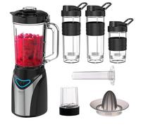 CAMRY-CR4086 Batidora de 500 W, vaso 1,2 L, sin BPA, batidor, función Pulse-Crush y Ice-Crush, botella de plástico Tritan 3 piezas, trituradora, inserto refrigerante, exprimidor incluido.