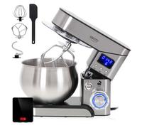 Camry CR4223B Batidora Amasadora Repostería Profesional Robot Cocina Orbital, 2000W MAX, 5 litros, 6 velocidades, Inox + Báscula Cocina