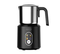 Camry CR4498 Espumador de Leche Automático Batidor de leche Eléctrico, Calentador Leche 350 ml, Hace Espuma en Caliente/Frío, Tapa Transparente, Jarra Inalámbrica Acero Inoxidable, 1000W